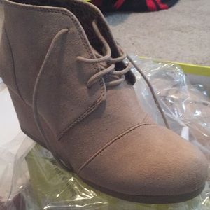 Suede Wedge Booties